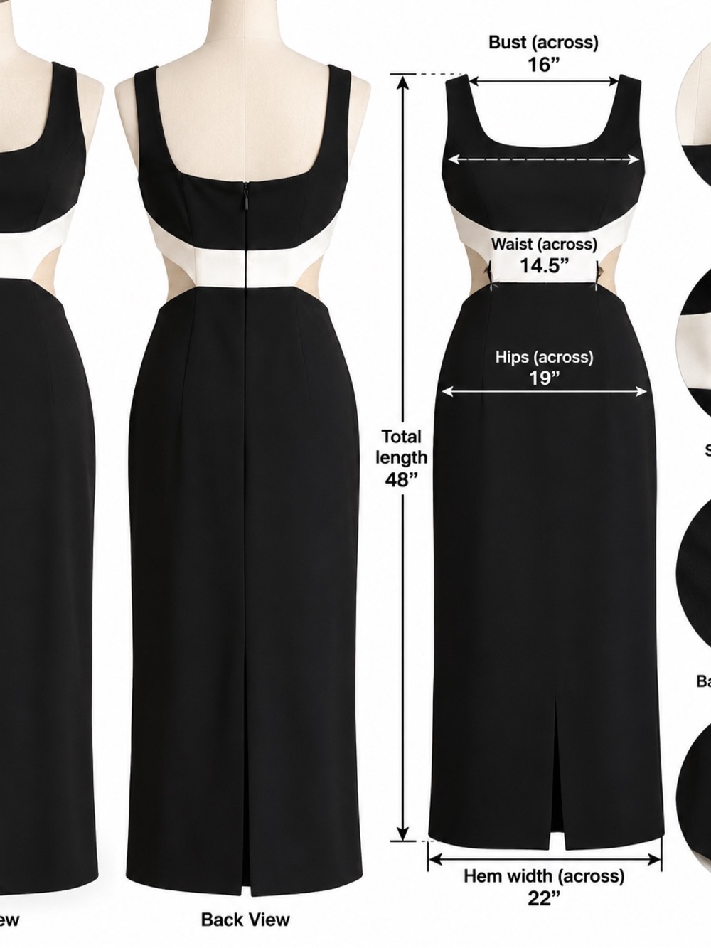 Express Black and White Cutout Maxi Dress